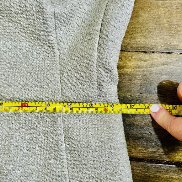 ESCADA Jacquard Metallic Sheath Dress Light Sand Shoulder Details SZ 40 /US 10 - Picture 11 of 14